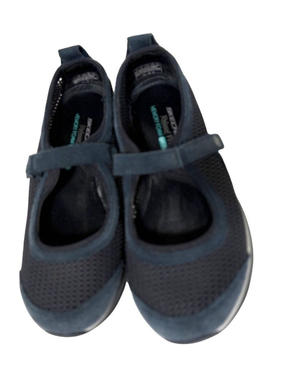 Skechers Relaxed Fit Womens 9 Navy Blue Mary Jane Flat Sneaker Shoes Memory Foam